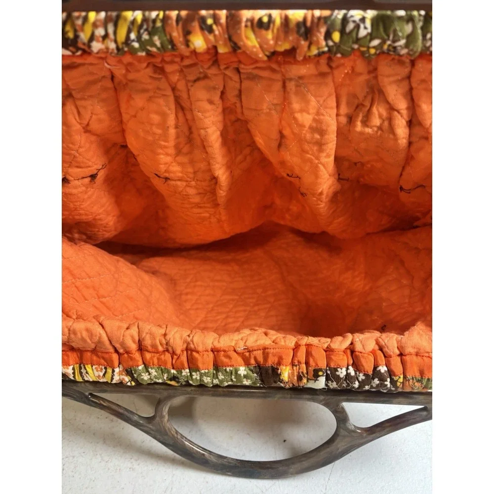 Vintage Groovy Quilted Patchwork Clutch Bag Purse 1960's Handmade Plastic Handle